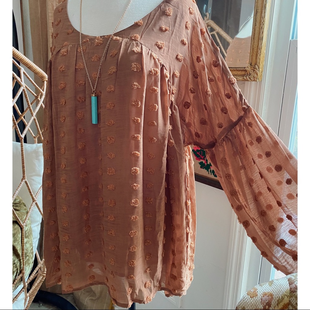 Oversized Boho Statement Sleeve Tunic Blouse Top